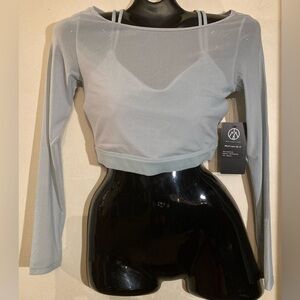 Sports Bra With Attached Mesh Top